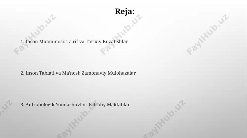 ziladi. insonning ma'nosi va maqsadi 19-asr oxiri, 20-asr boshlarida paydo bo'lgan psixologik yondashuvlar, masalan, freydning psixologik nazariyasi, insonning ongsiz istaklari va motivlarining 3 qismi - id, ego va superego, uning xulq-atvoriga va maqsadiga ta'sirini ko'rsatadi. insonning maqsadi, qadimgi yunon faylasufi aristotelning fikricha, 10 ta kategoriyaga bo'linadigan "eudaimoniya" – baxt-saodatga erishishda yotadi; bu esa 3 asosiy omil – aql-idrok, mehr-oqibat va ijtimoiy hayot bilan bog'liq. inson va olam "inson va olam" asari 20-asrning 2-yarmida, o'zbek adabiyoti rivojining muhim davrida, toshkent shahrida yaratilgan bo'lib, insonning mavqei va borliq sirlarini ochishga harakat qiladi. "inson va olam" falsafaviy antropologiya kontekstida, insoniyatning 5 ta asosiy muammosiga – ong, mavjudlik, erkinlik, ma'nolar va o'limga – yoritish orqali qaraydi. insonning mavjudligi muammosi markaziy osiyo madaniyatida insonning mavjudlik muammosi, xususan, 15-asrda xorazmda yashagan alisher navoiyning g‘azallarida, inson qiymatlari va taqdir masalalariga bag‘ishlangan misralarda aks etgan. insonning mavjudligi muammosini 20-asrning ikkinchi yarmidagi ekzistensializm falsafasi, ayniqsa, jean-paul sartre va albert …
