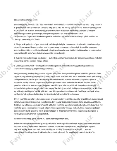 immunitetning asosiy turi — DOC
