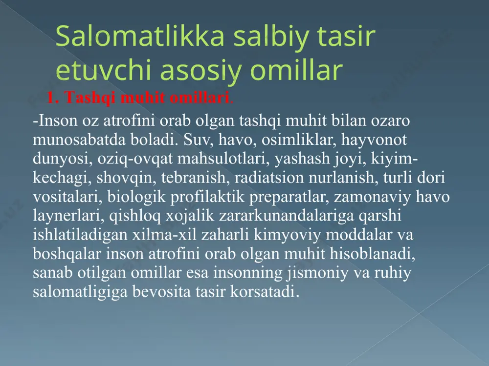 r tasiri tufayli kelib chiqqan ehtiyojlar: bular anatomik ozgarishlar, fiziologik ozgarishlar va kundalik xatti-harakatining ozgarishi (uyqusizlik, apatiya, kayfiyatning ozgarishi). agar bemor shu muammolarni yenga olsa, umumiy holati barqaror saqlanadi. agar bu holat buzilsa, hamshiralik aralashuvi zarurati tugiladi. image2.png /docprops/thumbnail.jpeg