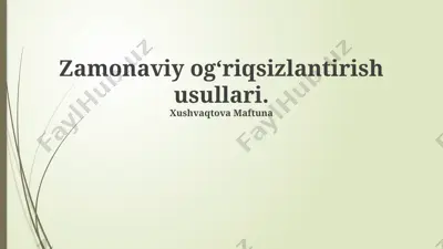 zamonaviy ogʻriqsizlantirish usullari — PPTX