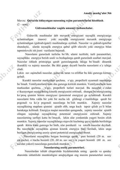 gidro nasoslar — DOCX