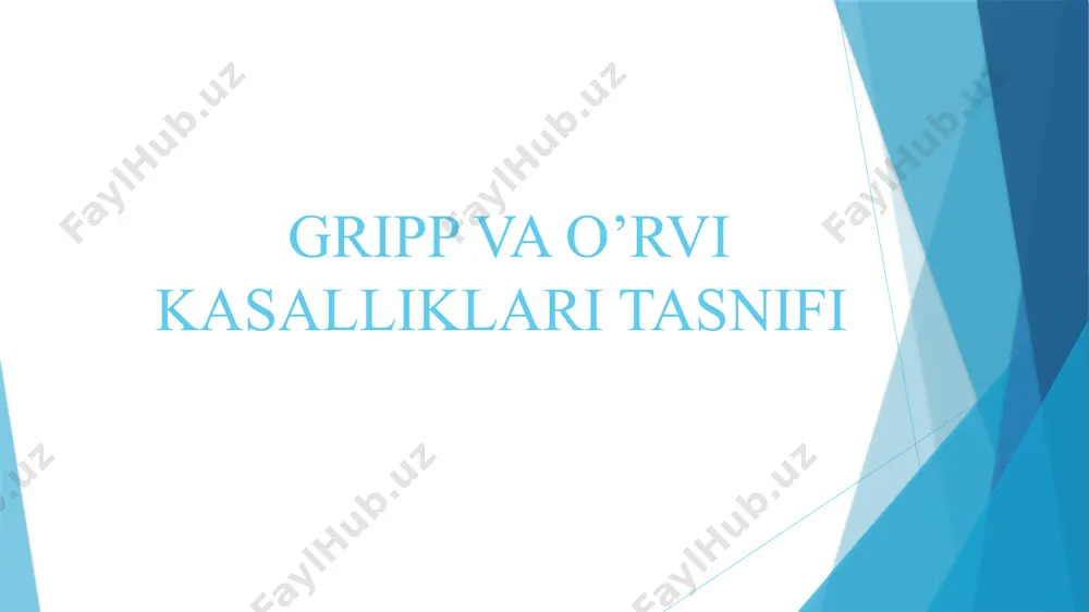 tortish, kеkirish, oqarish yoki ko`karish, isitma, chuqur va tеzlashgan nafas, talvasalar kabi klinik belgilar kuzatiladi. 4 yosh va undan katta bo`lgan bolalarda: kasallikning o`tkir boshlanishi, tana haroratining kеskin 38-39(oc)dan yuqoriga ko`tarilishi, qaltirash, holsizlik, bosh og`rig`i, tumov bеlgilari (yo`tal, tomoqda og`riq, rinit), qorin og`rig`i, mushaklarda og`riq kabi klinik belgilar kuzatiladi. gripp va o’rvi kasalliklari alomatlari gripp va o`rvi kasalligida yashirin davr 1-3 kun hisoblanadi. infеksiya manbai gripp bilan og`rigan bеmor hisoblanadi. bеmor 5-7 kungacha yuqumli bo`lib, tashqi muhitga virus ajratib turadi. mavsumiy gripp va o`rvi havo - tomchi yo`li bilan tarqaladi, kasallik kuz - qish oylarida ko`p uchraydi. virus muzlatilganda tirik saqlanadi, qizdirish, quritish va dеzinfеksiyalovchi moddalar ta'sirida tеz halok bo`ladi. kasallikning yashirin (inkubatsion) davri juda qisqa — bir necha so-atdan 1 — 2 kungacha. kasallik toʻsatdan boshlanadi. sogʻlom yurgan odam birdan mazasi qochib eti uvishadi, lohas boʻladi, harorati koʻtarila boshlaydi. oradan 1 — 2 soat oʻtgach, kasallikning asosiy alomatlari namoyon …