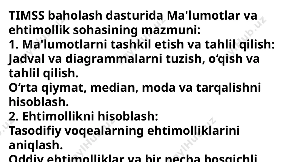 timss xalqaro baholash dasturida ma’lumotlar va ehtimollik mazmun sohasiga oid topshiriqlar tuzish - Page 3