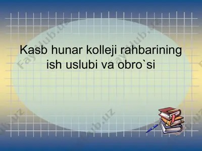 kasb hunar kolleji rahbarining ish uslubi va obro'si — PPT