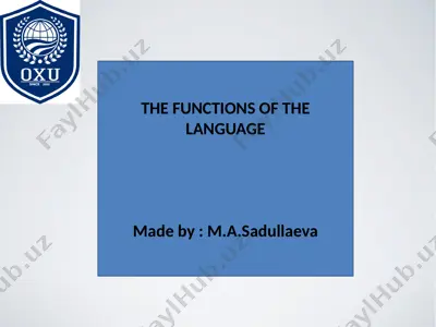 the functions of language — PPTX
