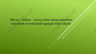torkret mustaqil ish pptx — PPTX