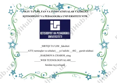 web texnologiyalari — DOCX