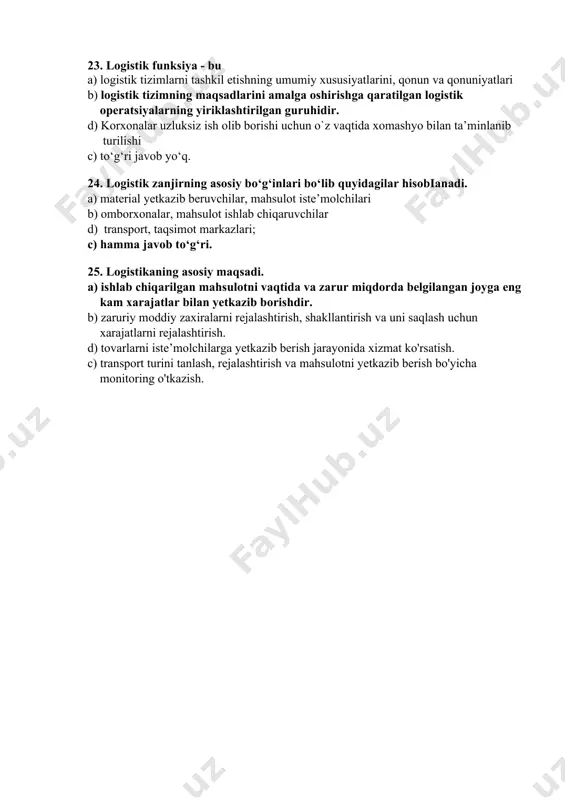 logistika asoslari fanidan 25 ta test - Page 4