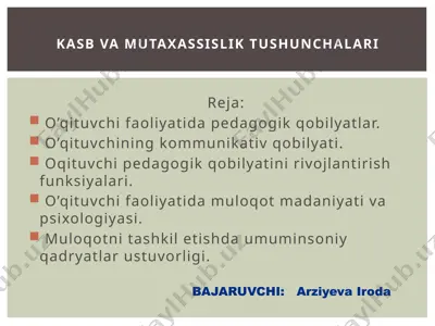 o’qituvchi faoliyati va pedagogik qobilyatlar — PPTX