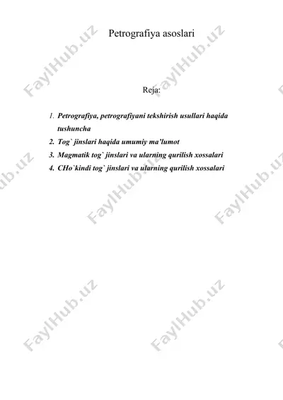 petrografiya asoslari — DOC