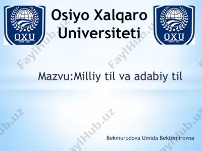 milliy til va adabiy til — PPTX