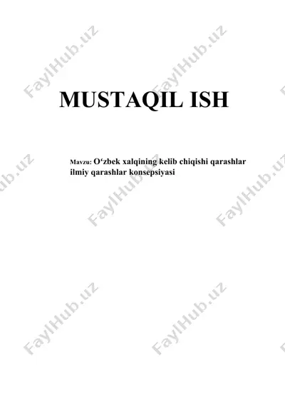 oʻzbek xalqining kelib chiqishi qarashlar ilmiy qarashlar konsepsiyasi — DOCX