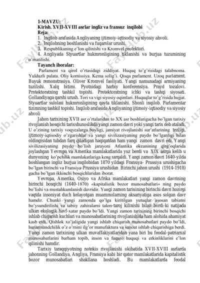 xvii-xviii asrlarda angliyada inqilob — PDF