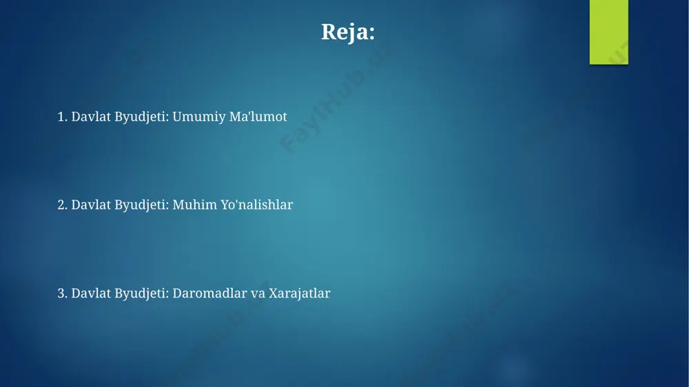 kelishi mumkin. davlat byudjetidan yo'naltiriladigan investitsiyalar 5-10% gacha iqtisodiy o'sish sur'atlarini tezlashtirishi va ish o'rinlarini yaratishga hissa qo'shishi mumkin, shuningdek, xususiy sektorni rivojlantirishga ko'maklashadi. byudjetning ortiqcha va kamchiliklarini tahlili noto'g'ri byudjetlash natijasida davlatning ijtimoiy dasturlariga ajratilgan mablag'lar 10-15% ga kamayishi va aholining turmush darajasi pasayishi mumkin. byudjetning shaffofligi va ochiqligi darajasi korruptsiya darajasini 5-10% ga kamaytiradi va davlat xarajatlarining samaradorligini oshiradi. byudjet daromadlari manbalari bojxona to'lovlari va boshqa no-soliq daromadlari, jumladan, davlat aktivlaridan olingan daromadlar byudjetga qo'shimcha 10-15% mablag' kiritishga hissa qo'shadi. byudjet daromadlarining 50% dan ortigʻi soliqlar, jumladan, qoʻshilgan qiymat soligʻi (qoʻshilgan qiymat soligʻi) va daromad soligʻidan tushgan mablagʻlar hisobidan shakllantiriladi. davlat byudjeti nima? byudjet taqchilligi yoki ortiqcha mablagʻlar mavjudligi, ya'ni daromadlar xarajatlardan yuqori yoki past boʻlishi davlat iqtisodiyotining holatini aks ettiruvchi muhim koʻrsatkich hisoblanadi. masalan, 5% taqchillik yoki 2% ortiqcha. davlat byudjetining tuzilishi turli darajadagi byudjetlarni, jumladan, mahalliy va markaziy byudjetlarni oʻz ichiga oladi. har bir byudjetning oʻziga …