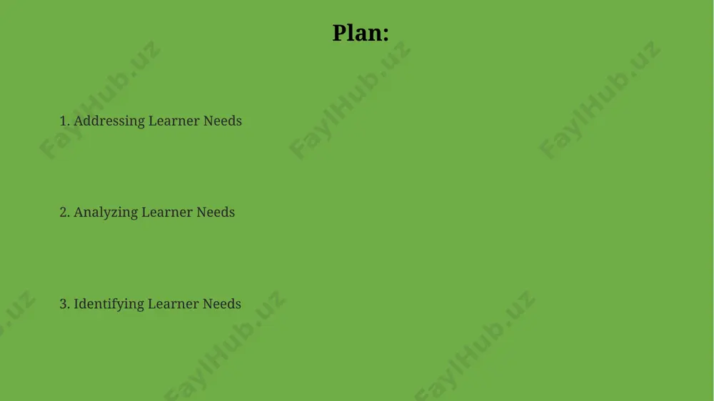 ts. analyzing learner data from pre-tests (like a 20-question multiple-choice exam) and self-assessments provides crucial insights into prior knowledge, skill gaps, and learning styles within a specific cohort of 35 students in a new york city school. effective needs assessment requires diverse data collection methods; for example, surveys (at least 100 respondents in a london-based college), interviews with 5 key stakeholders, and observation of 2 classroom sessions to triangulate findings for comprehensive understanding. categorizing learner needs categorizing learner needs often involves a 3-level taxonomy: cognitive (knowledge acquisition, like bloom's taxonomy's 6 levels), affective (attitudes & motivation, varying across 5 levels from receiving to characterizing), and psychomotor (skill development, as seen in the 6 stages of learning described by simpson in 1972's "the psychology of learning") a useful categorization differentiates needs based on learning goals (e.g., 20% of students in rural montana schools aiming for vocational training versus 80% seeking college …