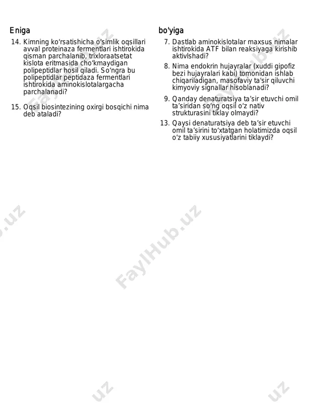 oqsillarning tibbiyotdagi ahamiyati - Page 2