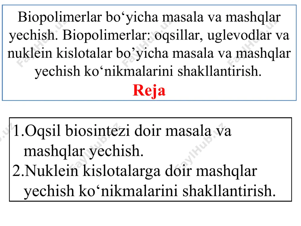 biopolimerlar bo‘yicha masala va mashqlar yechish - Page 2