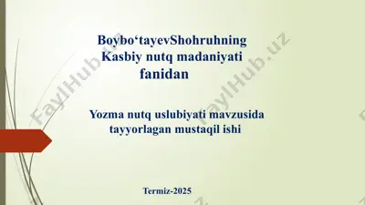 yozma nutq — PPTX
