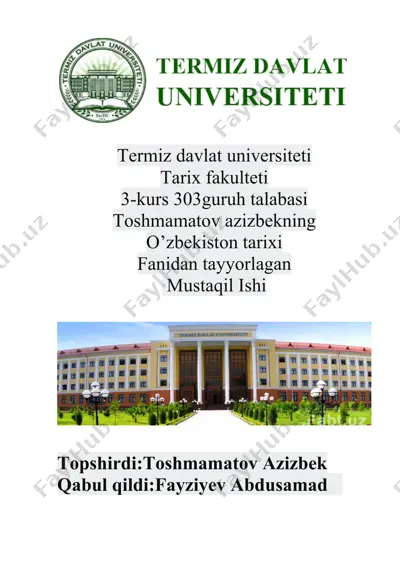 sharof rashidov hayoti va faoliyati — DOCX