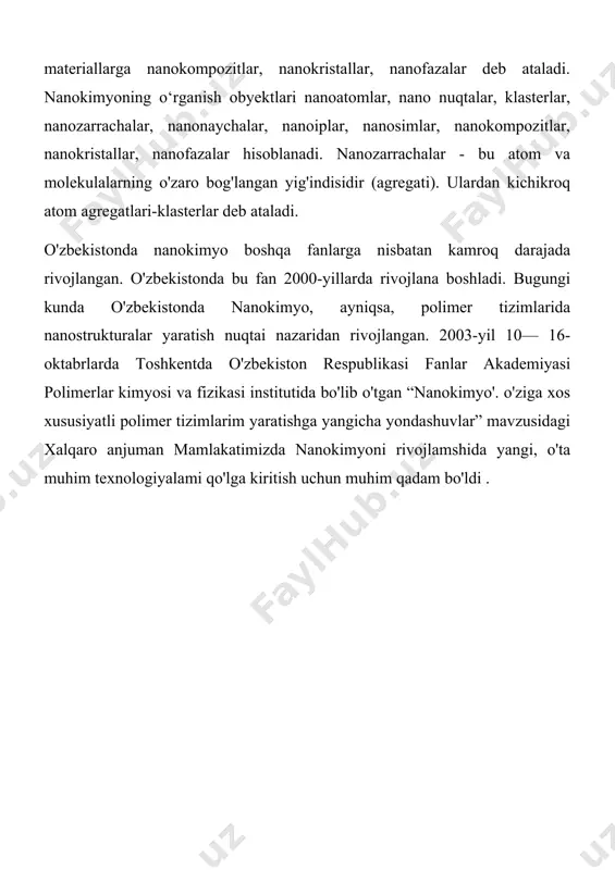anokimyoni rivojlamshida yangi, o'ta muhim texnologiyalami qo'lga kiritish uchun muhim qadam bo'ldi .