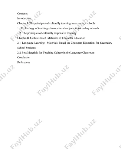 the principles of culturally responsive teaching in secondary schools — DOCX