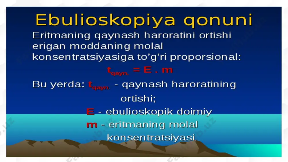 eritmalarning qaynash harorati . ebulioskopiya - Page 4