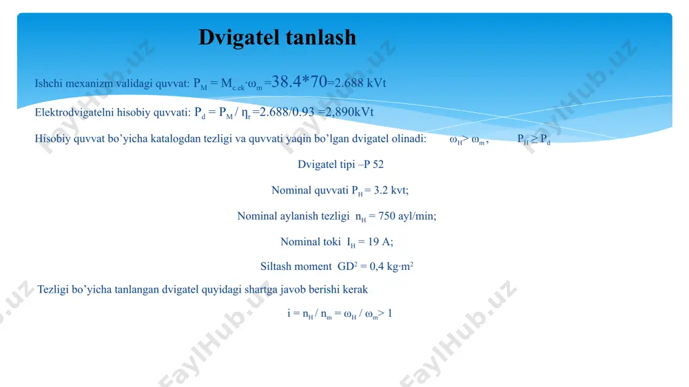 parallel qo’zg’atishli o’tdni elektr yuritmasini loyihalash - Page 4