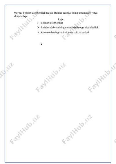 bolalar kitobxonligi haqida taqdimot — DOCX