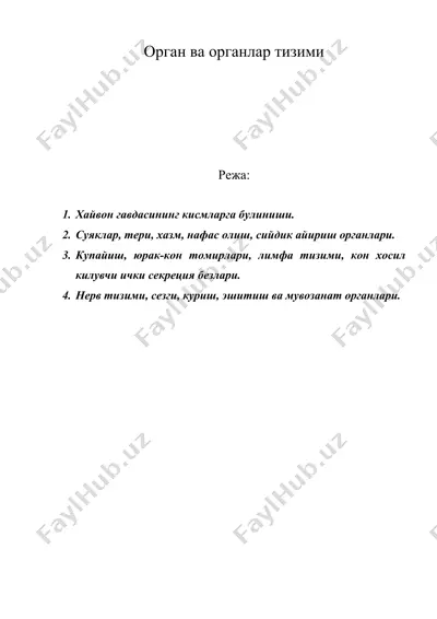 орган ва органлар тизими — DOC