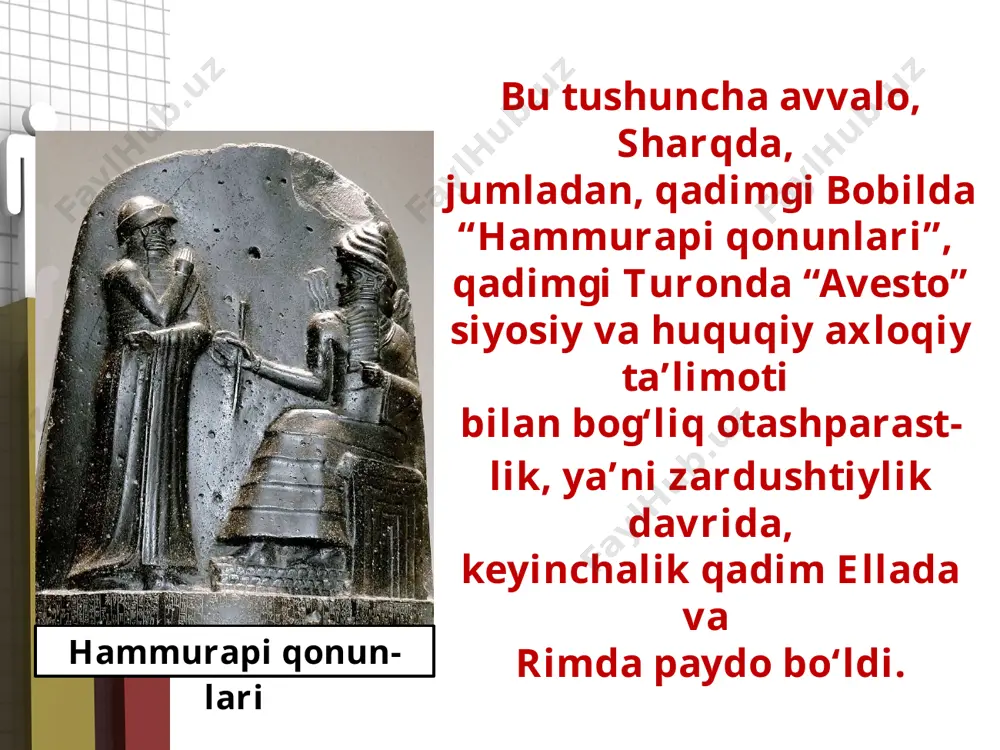 demokratik davlat sharoitidagina yuz berishi mumkin bo‘lgan holatdir. savol va topshiriqlar: 1. fuqarolik jamiyatini qanday ta'riflash mumkin? 2. fuqarolik jamiyati qanday belgilari bilan ajralib turadi? 3. fuqarolik jamiyatining xususiyatlarini sanab bering. 4. fuqarolik jamiyati sharoitida davlatning roli qanday bo‘ladi? 5. o‘zbekistonda fuqarolik jamiyatining qanday belgilari mavjud? 6. o‘zbekistonda fuqarolik jamiyatining qanday institutlari mavjud? 7. o‘zbekistonda fuqarolik jamiyatini rivojlantirish borasida qanday ishlar amalga oshirilmoqda? image2.jpg image3.jpeg image4.jpeg image5.jpeg image6.jpeg image7.jpeg image8.jpeg image9.jpeg image10.jpeg image11.jpeg image1.jpg