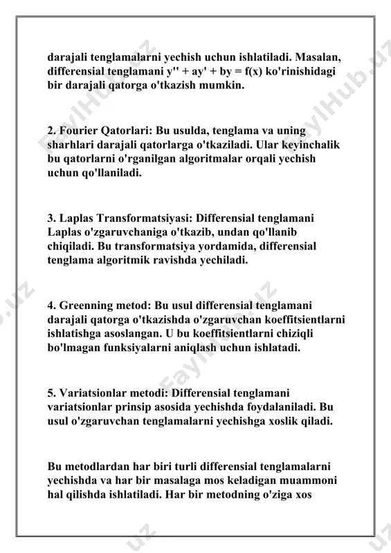 bo'lgan tartibda amalga oshiriladi va matematik modelni yechishda ishlatiladi. bu metod qiziqarli natijalar beradi, ammo u tenglama xossalari va shartlari bo'yicha uning qo'llanishi shart emasligi mumkin. ostrogradskiy-liuvll formulasi, elektromagnit va mexanika asoslari bo'yicha fizikada integrallash va differensiallash qoidalarini tushunishda muhim bo'lgan bir prinsipdir. bu formulani umumlashgan ko'rinishda ostrogradskiy formulasi yoki gauss-ostrogradskiy formulasi deb ham ataydilar. bu formulani o'zgartirilgan integral shaklida quyidagi ko'rinishda ifodalash mumkin: \[ \iiint_v \nabla \cdot \mathbf{f} \, dv = \oiint_s \mathbf{f} \cdot d\mathbf{s} \] bu formulada: - \( v \) - 3d massiv bo'lagi (yoki hajmi) - \( s \) - \( v \) hajmidagi chegarasining sathidan chiqargan (yoki bo'g'ini) - \( \nabla \cdot \mathbf{f} \) - \( \mathbf{f} \) vektor maydonining divergensiyasi - \( \mathbf{f} \cdot d\mathbf{s} \) - \( \mathbf{f} \) vektorining \( d\mathbf{s} \) sathiga normalga tortib yuborilgan qavatning uzunligi (tublik elementi) bu formulani elektrik meydanining va magnetik maydonning qonuniy va tahliliga, shuningdek o'zgaruvchan …