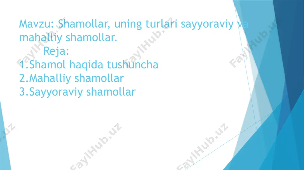 amoli). boku "nord" i, novorossiysk "bora"si va hokazo qiziqarli ma’lumotlar 1. passatlar dengizchilar uchun muhim bo‘lgan – uzoq o‘tmishda dengizchilar passat shamollaridan foydalanib, yangi dunyo (amerika) va eski dunyo (yevropa, osiyo) o‘rtasida savdo yo‘llarini ochgan. 2. g‘arbiy shamollar bo‘ronlarni shakllantiradi – o‘rta kengliklardagi g‘arbiy shamollar siklon va antisiklonlarning harakatlanishiga sabab bo‘lib, kuchli yomg‘ir va bo‘ronlarni keltirib chiqarishi mumkin. 3. qutbiy shamollar muzliklarni kengaytiradi – sovuq qutbiy shamollar arktika va antarktidadagi muz qoplamalarining saqlanishiga yordam beradi va ba’zan muzliklarning janub tomon siljishiga sabab bo‘ladi. 1. passatlar dengizchilar uchun muhim bo‘lgan – uzoq o‘tmishda dengizchilar passat shamollaridan foydalanib, yangi dunyo (amerika) va eski dunyo (yevropa, osiyo) o‘rtasida savdo yo‘llarini ochgan. 2. g‘arbiy shamollar bo‘ronlarni shakllantiradi – o‘rta kengliklardagi g‘arbiy shamollar siklon va antisiklonlarning harakatlanishiga sabab bo‘lib, kuchli yomg‘ir va bo‘ronlarni keltirib chiqarishi mumkin. 3. qutbiy shamollar muzliklarni kengaytiradi – sovuq qutbiy shamollar arktika va antarktidadagi muz qoplamalarining saqlanishiga yordam beradi va ba’zan …