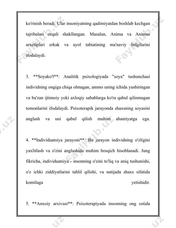 odatda beqaror va tartibsiz shakllarga nisbatan tezroq tushuniladi. inson tafakkuri simmetriyani mohirlik bilan ko'rib chiqadi, chunki bu shakllarning tabiiy bir qismi sifatida tushuniladi. 5. **fon-figura munosabati**: bu qabul qilish tamoyili inson miyasida pximdan foydalanadi, agar biror narsani fon va figura sifatida ajratish kerak bo'lsa. odamlar ma'lumotlarni aniqlashda shu tamoyildan foydalanadilar. gestalt psixologiyasi inson qabul qilish jarayoniga yangi yondashuvni taqdim etdi va kundalik hayotda insonlar nimani qabul qilishi va qanday tushunishi kerakligini tahlil qilish uchun keng ko'lamda qo'llanilmoqda. bu maktab vizual san'at, dizayn, ta'lim va boshqa ko'plab sohalarda tatbiq etilmoqda, chunki unga ko'ra, insonlar ma'lumotni qanday qabul qilishi va ortiqcha ma'lumotdan qanday xalos bo'lishi mumkinligini o'rgatadi. gestalt psixologiyasi inson tushunchalarini va ular haqida tushunishni rivojlantirishda muhim vosita bo'lib qolmoqda. 3. analitik psixoterapiyada ong osti tushunchasi analitik psixoterapiyada ong osti tushunchasi muhim ahamiyatga ega. ushbu tushuncha psixologiyaga sigmund freud tomonidan kiritilgan bo'lib, psixoanalizning asoslaridan birini tashkil etadi. ong osti tushunchasi shuni anglatadiki, …