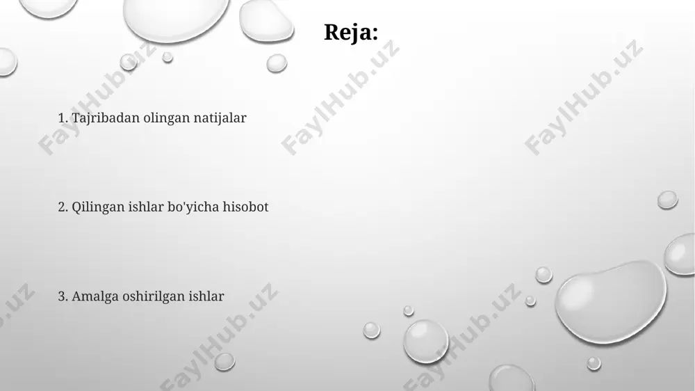 faning bajarilish vaqti 2,5 kunni tashkil etdi, shundan 1 kun texnik ishlar, 1,5 kun esa test va sinovlarga sarflandi, bu esa sifatli natijalarga erishishga yordam berdi. o'rganilgan bilimlar "o'rganilgan bilimlar" bo'yicha 30 dan ortiq amaliy mashqlar bajarildi, natijada 90% dan yuqori o'zlashtirish ko'rsatkichiga erishildi. nazariy bilimlarni mustahkamlash maqsadida 15 ta murakkab test topshiriqlari va 5 ta amaliy loyiha bajarildi, bu esa chuqur tushunchaga olib keldi. o'rganilgan 7 ta asosiy modul bo'yicha har biri 10 balldan baholangan yakuniy sinovlarda o'rtacha ball 8.5 ni tashkil etdi, bu yuqori samaradorlikni ko'rsatadi. ko'nikmalarni oshirish o'qitish jarayonida interaktiv usullar qo'llanilib, 15 ta turli ko'nikmalarni rivojlantirishga qaratilgan 500 dan ortiq topshiriqlar bajarildi. ko'nikmalarni baholash uchun 3 bosqichli test tizimi qo'llanildi, natijalar shuni ko'rsatdiki, ishtirokchilarning 90% asosiy ko'nikmalarni muvaffaqiyatli o'zlashtirgan. ko'nikmalarni oshirish bo'yicha 30 dan ortiq amaliy mashqlar bajarildi, natijada ishtirokchilarning 75% o'z ko'nikmalarini 20% ga oshirganligini ko'rsatdi. qiyinchiliklar amaldagi loyihalarda 20% dan ortiq vaqtni tashkiliy masalalarni …
