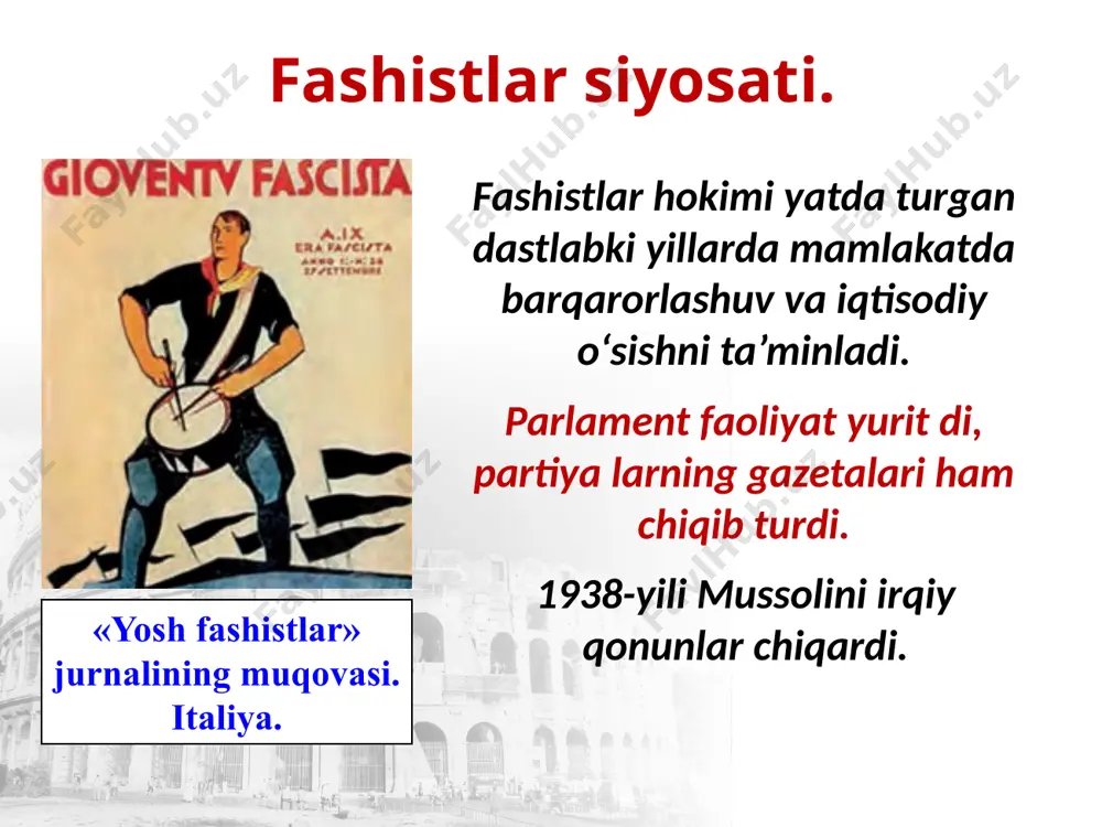 1918 – 1939-yillarda italiya va ispaniya 10- sinf - Page 5