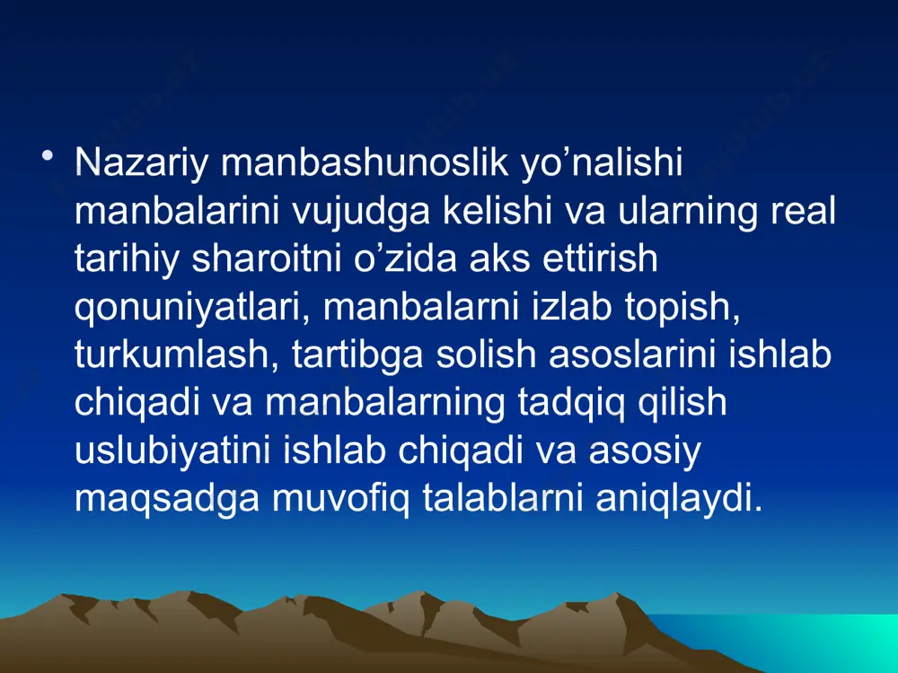 mansur va boshqalar haqid ma’lumotlar beradi qisqasi “ taskirat ush shuaro” o`rta osiyo , o`zbekiston va eronning x-xv asrlardagi madaniy hayotini, o`zaro adabiy alaqolari tarixini o`rganishda muhim manba bo`ladi . asarda yuqorida qayt etilgandek, tarihiy malumotlar ham ko`p. bular ichida xiv asrning 30-80- yillarida bo`lgan sarbadorlar harakati haqida keltirilgan malumotlar muhimdir. a d a b i y o t l a r : 1. b.a.ahmedov: “o’zbekiston halqlari tarihi manbalari”. tosh. o’qit. 1991. 2. t.saidqulov: “o’rta osiyo halqlari tarihining tarihnavisligidan lavhalar”. tosh. o’qit. 1993. 3. internet ma’lumotlari.