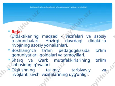 boshlang‘ich ta’lim pedagogikasi — PPTX