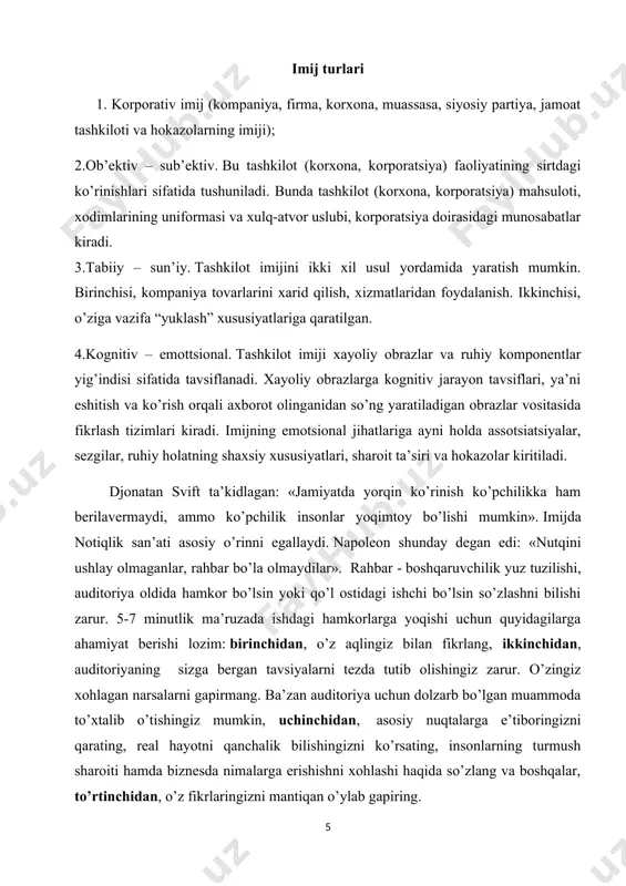 ” aristotel rahbarlik tushunchasiga quyidagicha ta’riflarni keltirish mumkin: 1. rahbar ijtimoiy shaxs sifatida ishlab chiqaruvchi kuchlar va ishlab chiqarish resurslarini birlashtirib, uning asosiy harakatlantiruvchi kuchini boshqaruvchi sifatida omilkorlik bilan ish yurituvchi shaxsdir. 2. rahbar har qanday ishni amalga oshirish uchun, avvalo, mustakil qaror qabul qiladi. bu qapop rahbarning tadbirkorlik, ishbilarmonlik faoliyati maqsadini belgilaydi. 3. rahbar o’z sohasiga yangi g’oya, yangi tashabbus, yangi texnologiyalarni joriy etuvchi tadbirkor shaxs hisoblanadi. 4. rahbar mehnati, ayni vaqtda tadbirkorlikka asoslangan mashaqqatli faoliyat hisoblanadi. unga sarflangan kuch, mablag’ ba’zan vaqtincha foyda emas, zarar keltirishi, muassasa foyda o’rniga zarar ham ko’rishi mumkin. u bunday holatlarni oldindan ko’ra olishi va bunga tayyor turishi, zarur bo’lganda, faoliyatini qayta boshlashi, o’zida bunga kuch-gayrat topa bilishi lozim. o’zaro munosabatlarda rahbarlarning bir-birini to’g’ri tushuna olishiga imkon bermaydigan, har xil kelishmovchiliklarga olib keladigan omillar ham bor. bunday to’siqlarning eng ko’p uchraydigan uch xilini ko’rsatib o’tish mumkin. bular: 1) dastlab ko’rishganda bir-birini tashqi qiyofasi …