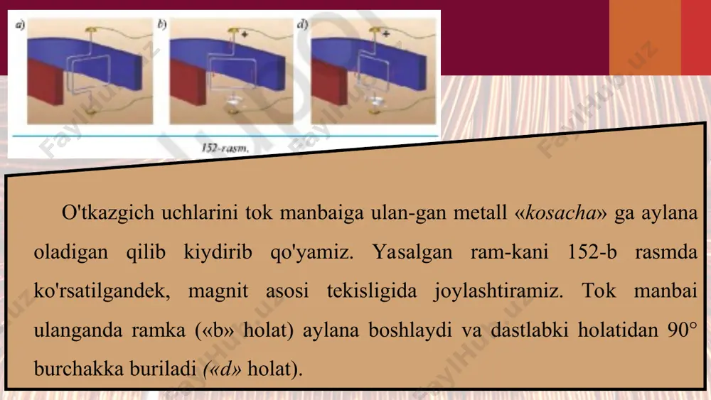 bir jinsli magnit maydonda tokli ramkaning aylanma harakati 8 - sinf - Page 3