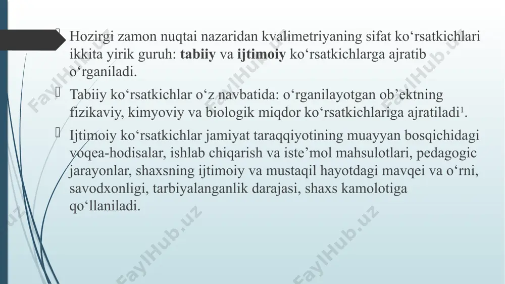 daktik jihatdan asoslanilgan. olim tomonidan pedagogika faniga yangi atama va tushunchalar “bilimlarni nazorat qilish va baholash”, “imtihon”, “kollekvium”, “diktant” kabilar kiritildi. ma’lumki, o‘qitish jarayonining baholashda yakuniy natija sifatida talabalar tomonidan egallangan bilim, ko‘nikma va malakalarga asoslanadi. ta’lim muassasasining yuqori malakali va raqobatbardosh kadrlarni tayyorlash sifatini orttirish maqsadida besh balli baholash tizimi yo‘lga qo‘yildi. pedagogik kvalimetriyaning yangi va eng yangi rivojlanish davri. xx-asrning boshlarida ta’lim muassasalari pragmatik pozitsiyada, ya’ni talabalar tomonidan o‘zlashtirgan bilim, ko‘nikma va malakalarni va keyinchalik kompetensiyalarni nazorat qilish va baholash yo‘lga qo‘yilgan. o‘sha davrda rossiya ta’lim muassasalarida ta’lim mazmuni g‘oyaviy-siyosiy yo‘nalishga urg‘u berilib, ta’lim-tarbiyaning uzviyligiga asoslangan nazariy tizim yo‘lga qo‘yilgan va nazariy reproduktiv bilim, ko‘nikma va malakalarni nazorat qilish va ta’lim-tarbiyaning yakuniy natijasi sifatida har tomonlama rivojlangan shaxsni shakllantirish nazarda tutilgan. pedagogik kvalimetriyaning eng yangi rivojlanish davrida talabalar shaxsiga yo‘naltirilgan ta’lim paradigmasi maydonga chiqdi. shaxsga yo‘naltirilgan ta’lim asosida umuminsoniy qadriyatlarga asoslangan, pedagogik munosabatlar insonparvarlashtirilgan, talaba shaxsning qiziqishlari, ehtiyojlari, …