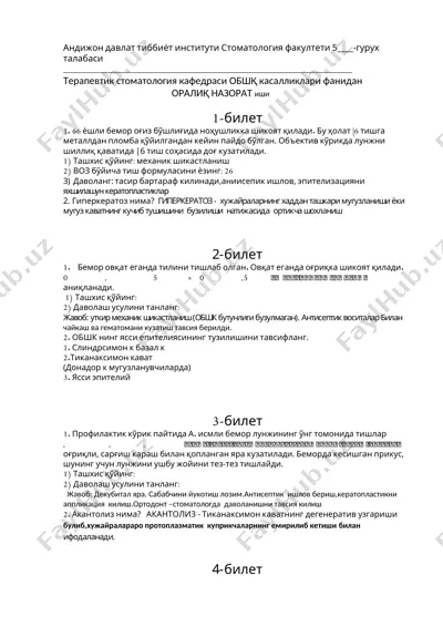 stomatologiya fakulteti 5-guruh talabasi — DOCX