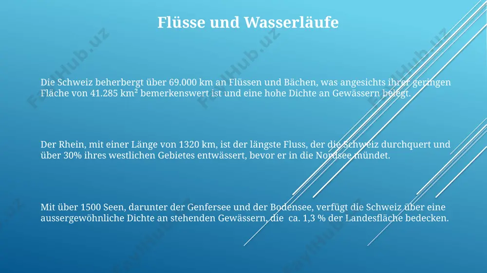 rund 20% der schweizer bevölkerung; eine dichte besiedlung findet sich vorwiegend in den tälern und an den sonnigen hängen des gebirges. geologisch besteht der jura hauptsächlich aus mesozoischen sedimentgesteinen, kalkhaltige schichten prägen das landschaftsbild und führen zu charakteristischen karstphänomenen. geographische lage der schweiz die schweiz grenzt an fünf länder: deutschland, frankreich, italien, österreich und liechtenstein, was ihre geopolitische bedeutung und ihren komplexen kulturellen austausch unterstreicht. mit einer fläche von 41'285 quadratkilometern ist die schweiz ein vergleichsweise kleines land, jedoch mit einer bemerkenswerten topografischen vielfalt, die von flachen ebenen bis zu über 4000 meter hohen alpen reicht. die schweiz liegt zwischen 45° 45' und 47° 48' nördlicher breite sowie 5° 50' und 10° 49' östlicher länge, wodurch sie in die gemäßigte zone europas fällt. politische gliederung und regionen die städtischen agglomerationen zürich, genf und basel konzentrieren über 40% der schweizer bevölkerung und beeinflussen stark die regionale wirtschaft. die schweiz besteht aus …