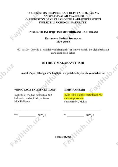 ingliz tilini o‘qitish metodikasi kafedrasi — DOCX