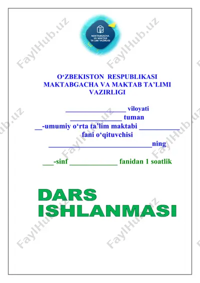 1-sinf alifbe pp tovushi va harfi dars ishlanma — DOCX
