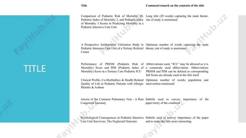 of the results and discussion, summing up the paper do not cite any reference! references references/bibliography – citing the used literature sources any information not from your experiment should be recognized by a citation avoid references that are difficult to find ensure every reference is cited in the text, and ensure every citation in the text is referenced follow the style of the journal required (apa, harvard, chicago, ieee utilizing mendeley) do not excessive self-citations do not use too many references 30-40 references are appropriate for a full-text article avoid grey literature (no quality control) references authors each author should contribute to the paper provide author affiliation, and author email corresponding author is main figure in the list plagiarism plagiarism – act of using ideas or words of other authors submitting the same paper for two journals changing word or providing synonyms copy and paste from other papers “quote sentences” …