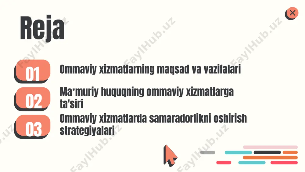 mmolarni aniqlash va yechimlar taklif qilish orqali ijtimoiy barqarorlikni ta'minlaydi. xizmatlar orqali ijtimoiy barqarorlikni ta'minlash ommaviy xizmatlar ijtimoiy barqarorlikni ta'minlashda muhim rol o'ynaydi. ular jamoalarda ishonch va hamjihatlikni oshirishga yordam beradi. ommaviy xizmatlar orqali infratuzilmani rivojlantirish ijtimoiy va iqtisodiy taraqqiyotga hissa qo'shadi, bu esa umumiy farovonlikni ta'minlaydi. ommaviy xizmatlar va innovatsiyalar - innovatsiyalar ommaviy xizmatlarga katta ta'sir ko'rsatadi, bu esa xizmat ko'rsatish sifatini oshirishga yordam beradi. - yangi texnologiyalar, masalan, sun'iy intellekt va raqamli platformalar, mijozlarga xizmat ko'rsatish jarayonlarini tezlashtiradi va samaradorligini oshiradi. - ommaviy xizmatlar sohasida innovatsion yondashuvlar orqali ijtimoiy muammolarni hal qilishda yangi imkoniyatlar yaratilmoqda, bu esa jamiyat farovonligini oshirishga xizmat qiladi. photo by mikhail fesenko on unsplash ma'muriy huquq va ommaviy xizmatlar ommaviy xizmatlar va ma'muriy huquq o'rtasidagi bog'lanish muhim. ma'muriy huquq davlat va jamoat xizmatlarini samarali taqdim etish uchun zarur. u xizmatlardan foydalanuvchilar huquqlarini himoya qilish va xizmatlarni boshqarishda shaffoflikni ta'minlaydi. shuningdek, ma'muriy huquq ommaviy xizmatlarning …