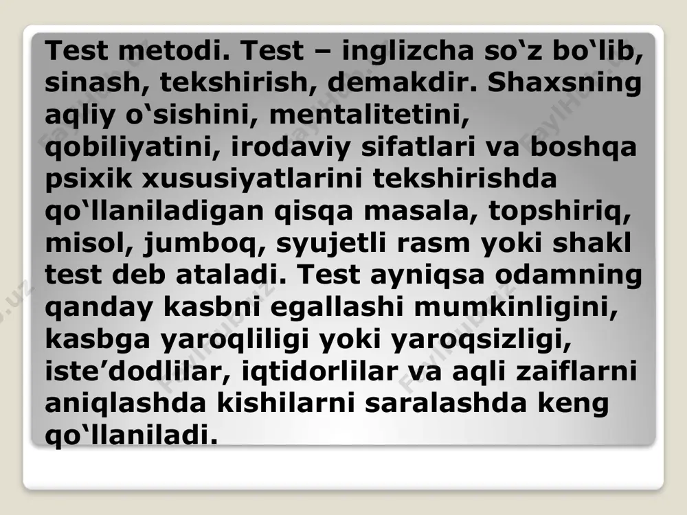 testlar va boshqa psixodiagnostik metodlar - Page 5
