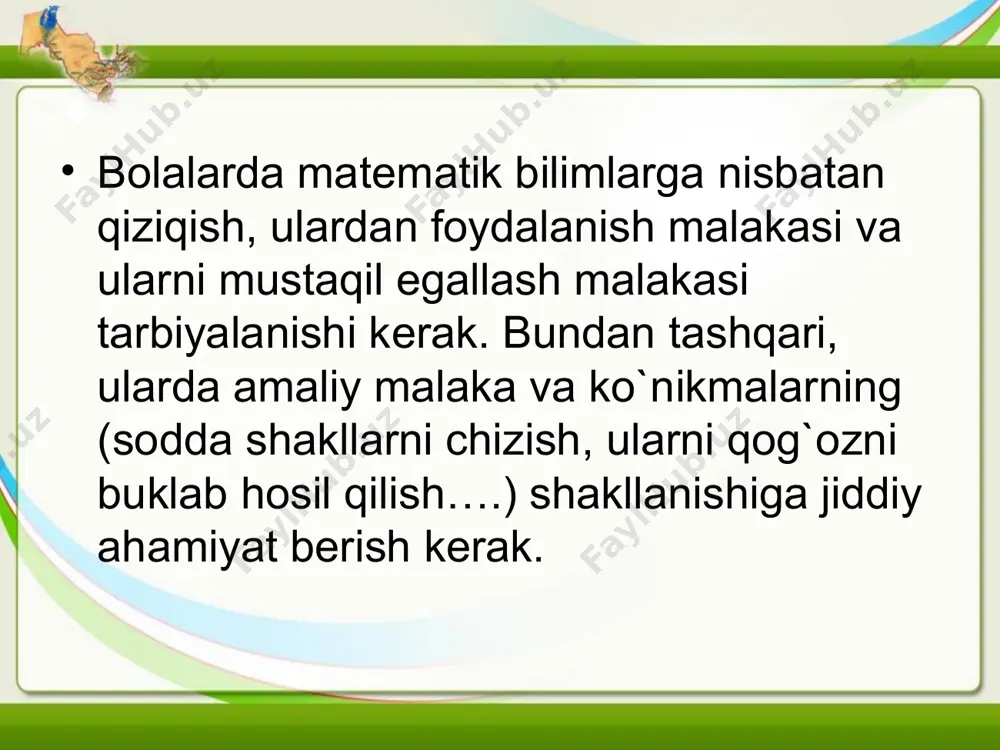 boshlang`ich sinf oxirida o`quvchilarga mavjud bo`ladigan bilim malaka va ko`nikmalar - Page 5