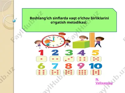 boshlang‘ich sinflarda vaqt o‘lchov birliklarini o‘rgatish metodikasi — PPTX