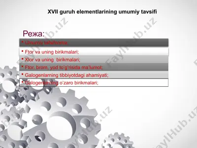 xvii guruh elementlarining umumiy tavsifi — PPTX